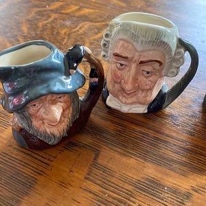 Lot of 5 small brand new Toby jugs from retail store.